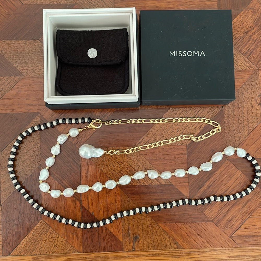 Missoma Baroque Pearl & Beaded Figaro Chain Belt